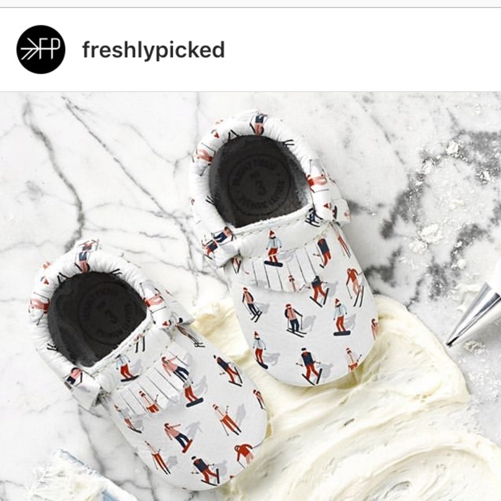 Skiing Print Moccasins